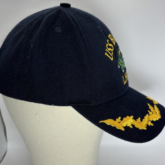 USS Bataan Hat Cap Strap Back Embroidered Alligator Leaf Military Mens USA Navy - Picture 2 of 8